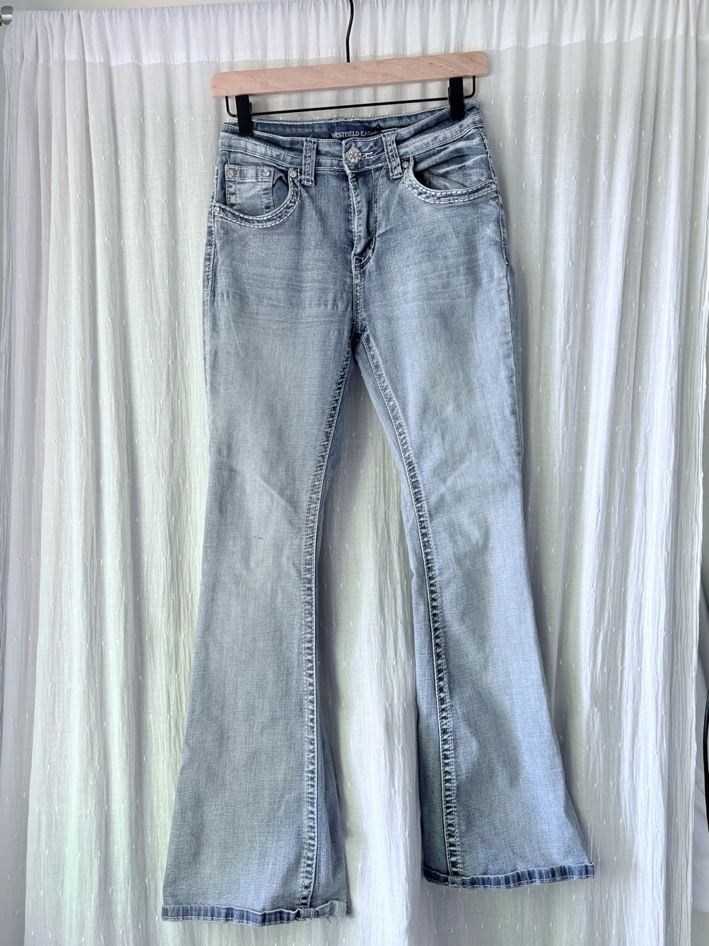 Y2K Westfield Eagle Light Wash Flare Jeans